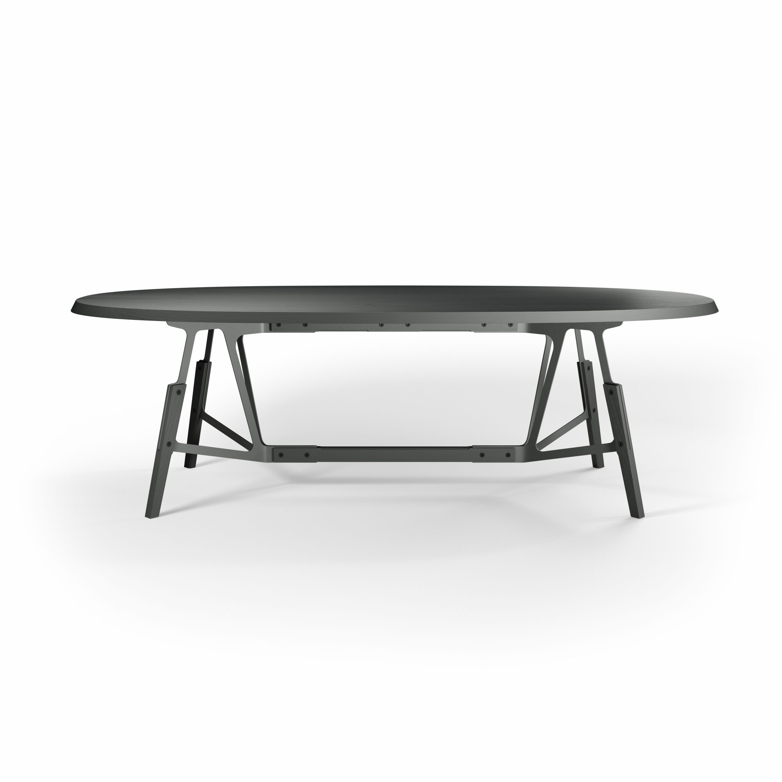 Stammtisch oval dinner table design Alfredo Häberli - black stained oak